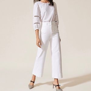 Ann Taylor White Wide Leg Jeans